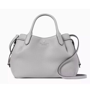 New Kate Spade Dumpling Large Satchel Pebble Leather Mountain Gray
